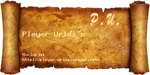 Pleyer Uriás névjegykártya